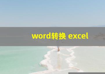 word转换 excel