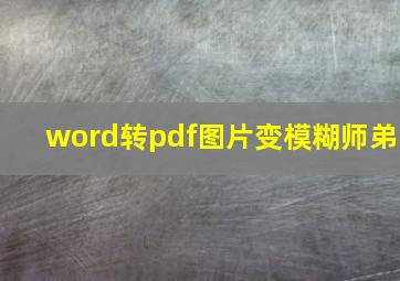 word转pdf图片变模糊师弟