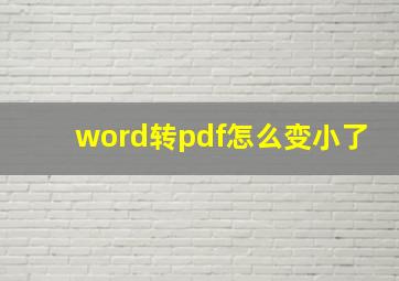 word转pdf怎么变小了