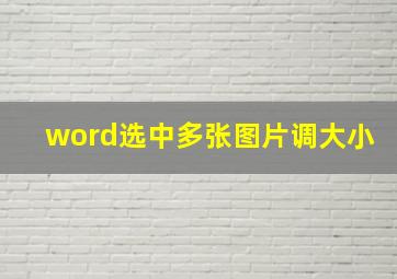 word选中多张图片调大小