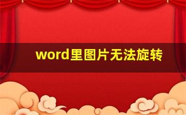 word里图片无法旋转