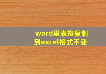 word里表格复制到excel格式不变