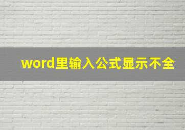 word里输入公式显示不全