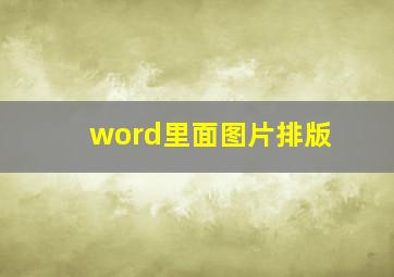 word里面图片排版