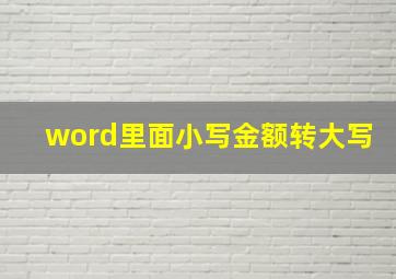 word里面小写金额转大写