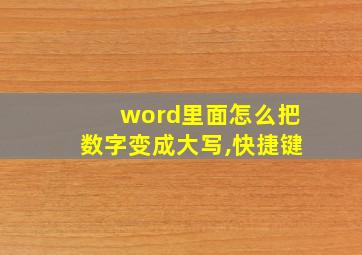 word里面怎么把数字变成大写,快捷键