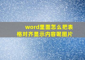 word里面怎么把表格对齐显示内容呢图片