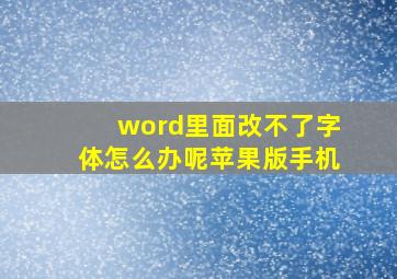 word里面改不了字体怎么办呢苹果版手机