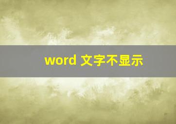 word 文字不显示