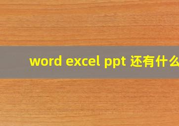 word excel ppt 还有什么