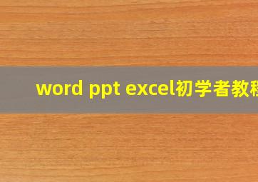 word ppt excel初学者教程