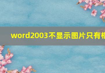 word2003不显示图片只有框