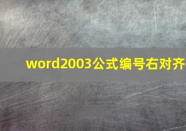 word2003公式编号右对齐