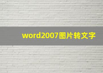 word2007图片转文字