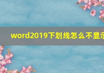 word2019下划线怎么不显示