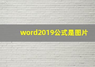 word2019公式是图片