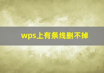 wps上有条线删不掉