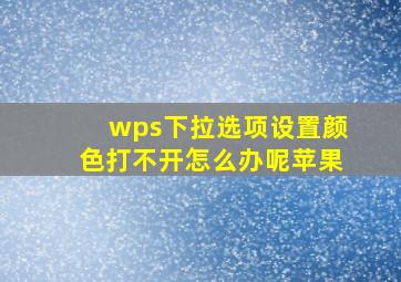 wps下拉选项设置颜色打不开怎么办呢苹果