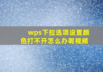 wps下拉选项设置颜色打不开怎么办呢视频