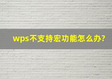 wps不支持宏功能怎么办?