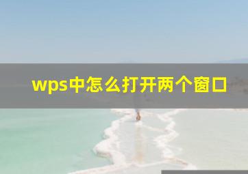 wps中怎么打开两个窗口