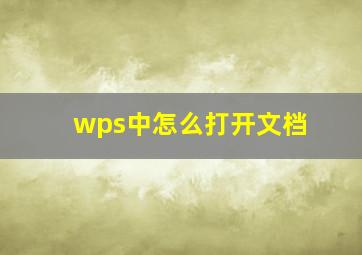 wps中怎么打开文档