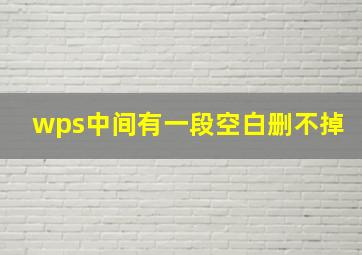 wps中间有一段空白删不掉