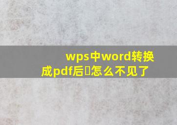 wps中word转换成pdf后➕怎么不见了