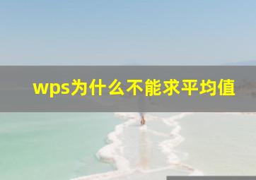 wps为什么不能求平均值