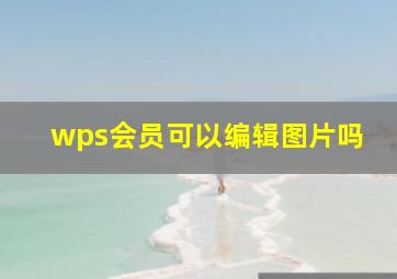 wps会员可以编辑图片吗