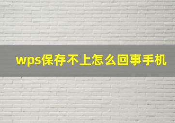 wps保存不上怎么回事手机