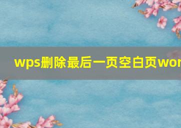 wps删除最后一页空白页word