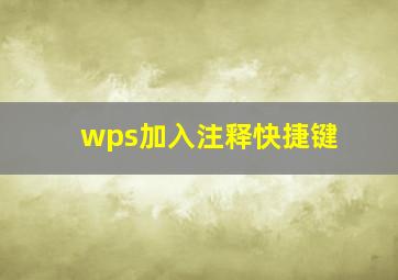 wps加入注释快捷键