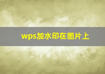 wps加水印在图片上