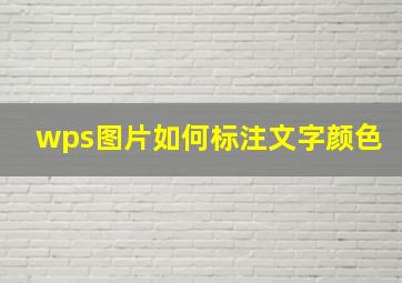 wps图片如何标注文字颜色