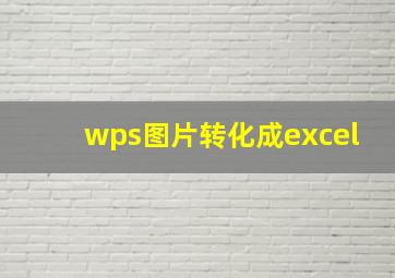 wps图片转化成excel