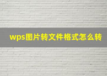 wps图片转文件格式怎么转