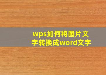 wps如何将图片文字转换成word文字