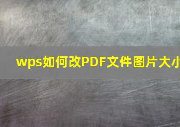 wps如何改PDF文件图片大小