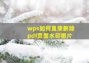 wps如何直接删除pdf页面水印图片