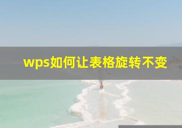 wps如何让表格旋转不变