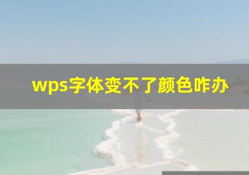 wps字体变不了颜色咋办