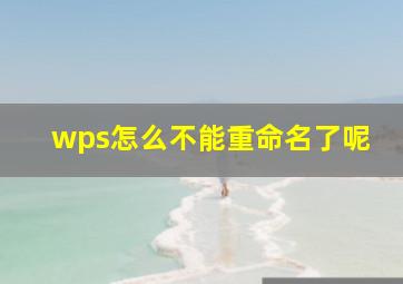 wps怎么不能重命名了呢