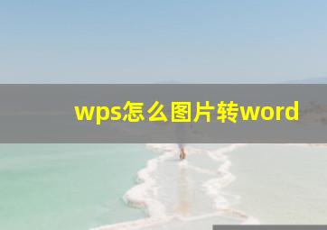 wps怎么图片转word