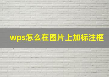 wps怎么在图片上加标注框