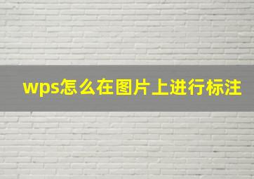 wps怎么在图片上进行标注