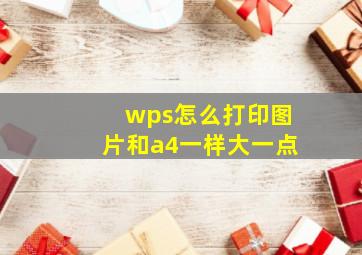 wps怎么打印图片和a4一样大一点