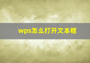 wps怎么打开文本框