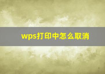 wps打印中怎么取消