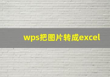 wps把图片转成excel